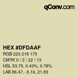 Color code: HEX #DFDAAF | qconv.com