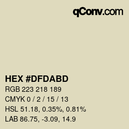 Color code: HEX #DFDABD | qconv.com