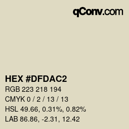 Color code: HEX #DFDAC2 | qconv.com