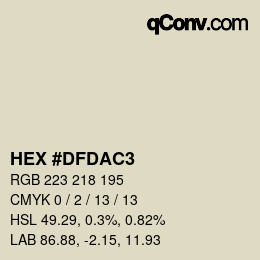 Farbcode: HEX #DFDAC3 | qconv.com