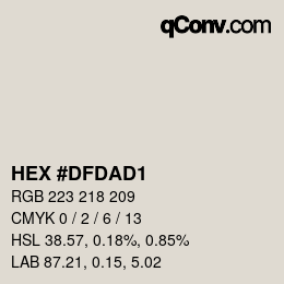 Color code: HEX #DFDAD1 | qconv.com