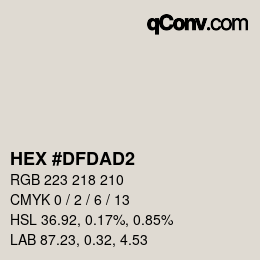 Color code: HEX #DFDAD2 | qconv.com