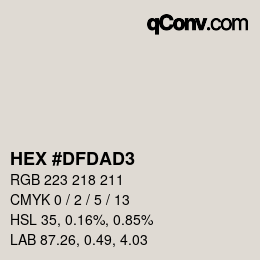 Color code: HEX #DFDAD3 | qconv.com