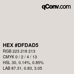 Color code: HEX #DFDAD5 | qconv.com