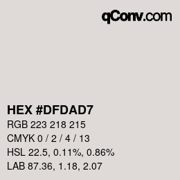 カラーコード: HEX #DFDAD7 | qconv.com