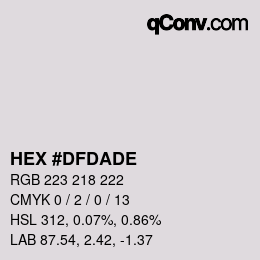 カラーコード: HEX #DFDADE | qconv.com