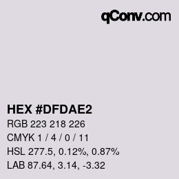 Color code: HEX #DFDAE2 | qconv.com
