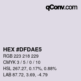 カラーコード: HEX #DFDAE5 | qconv.com