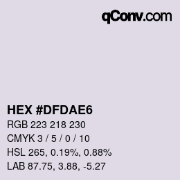 Color code: HEX #DFDAE6 | qconv.com