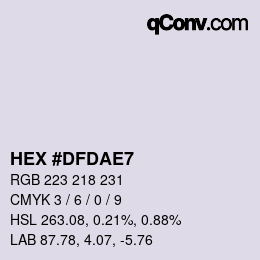 Color code: HEX #DFDAE7 | qconv.com