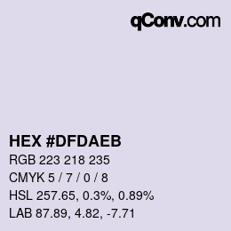 Farbcode: HEX #DFDAEB | qconv.com