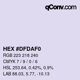 カラーコード: HEX #DFDAF0 | qconv.com