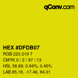 Color code: HEX #DFDB07 | qconv.com
