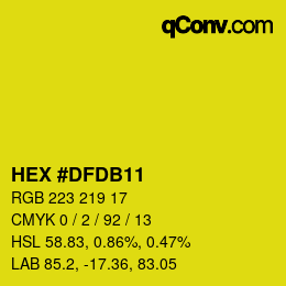 Color code: HEX #DFDB11 | qconv.com