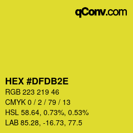 Color code: HEX #DFDB2E | qconv.com