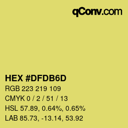 カラーコード: HEX #DFDB6D | qconv.com