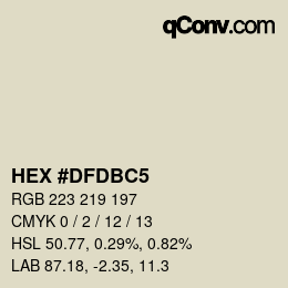 Color code: HEX #DFDBC5 | qconv.com