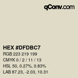Color code: HEX #DFDBC7 | qconv.com