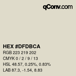 Color code: HEX #DFDBCA | qconv.com