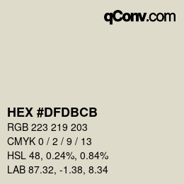Color code: HEX #DFDBCB | qconv.com