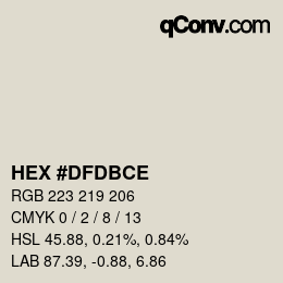 Color code: HEX #DFDBCE | qconv.com