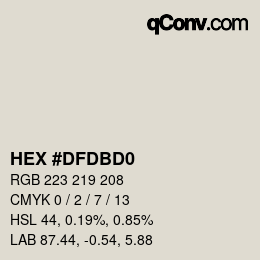 Color code: HEX #DFDBD0 | qconv.com