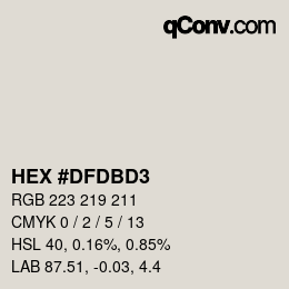 Color code: HEX #DFDBD3 | qconv.com