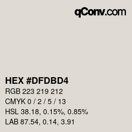 Color code: HEX #DFDBD4 | qconv.com