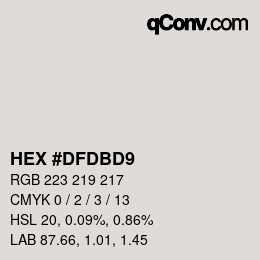カラーコード: HEX #DFDBD9 | qconv.com