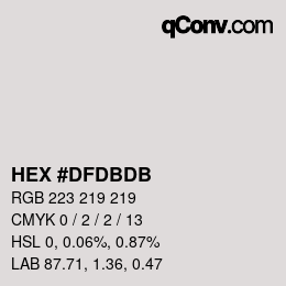 カラーコード: HEX #DFDBDB | qconv.com
