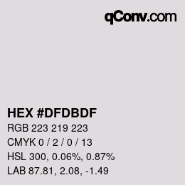 Color code: HEX #DFDBDF | qconv.com