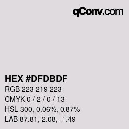 カラーコード: HEX #DFDBDF | qconv.com