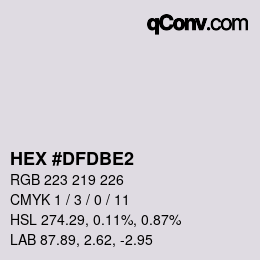 カラーコード: HEX #DFDBE2 | qconv.com