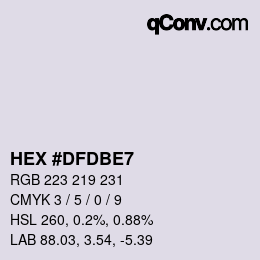 颜色代码: HEX #DFDBE7 | qconv.com