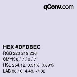 カラーコード: HEX #DFDBEC | qconv.com