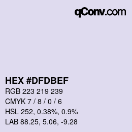 カラーコード: HEX #DFDBEF | qconv.com
