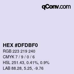 カラーコード: HEX #DFDBF0 | qconv.com