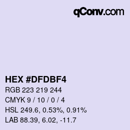 カラーコード: HEX #DFDBF4 | qconv.com