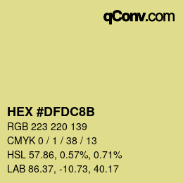 Color code: HEX #DFDC8B | qconv.com