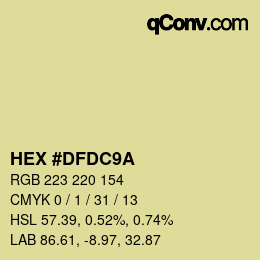 Color code: HEX #DFDC9A | qconv.com