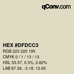 カラーコード: HEX #DFDCC3 | qconv.com