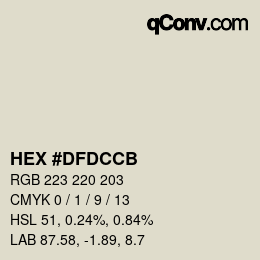 Color code: HEX #DFDCCB | qconv.com