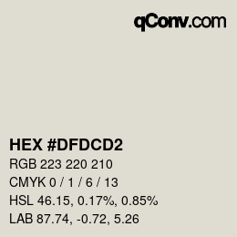 颜色代码: HEX #DFDCD2 | qconv.com