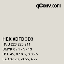 颜色代码: HEX #DFDCD3 | qconv.com