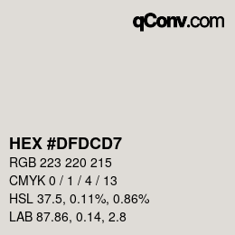 颜色代码: HEX #DFDCD7 | qconv.com