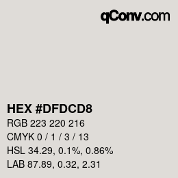 Color code: HEX #DFDCD8 | qconv.com