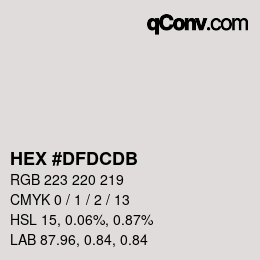 Color code: HEX #DFDCDB | qconv.com