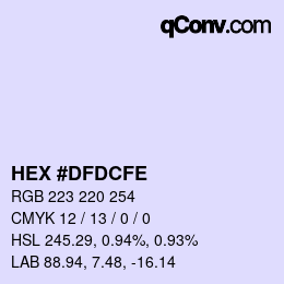 Color code: HEX #DFDCFE | qconv.com