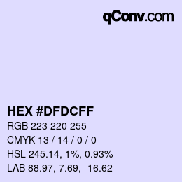 カラーコード: HEX #DFDCFF | qconv.com