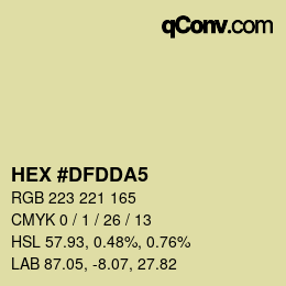 Color code: HEX #DFDDA5 | qconv.com